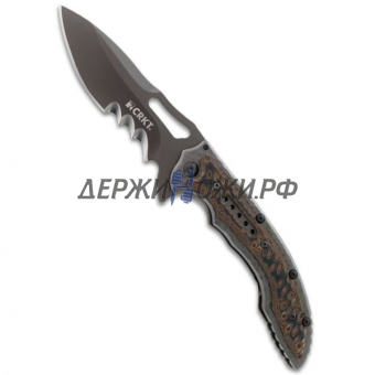 Нож Ikoma Fossil Big Black Veff Serrations CRKT складной CR/5471K