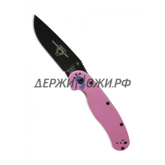 Нож RAT-2 Black Blade Pink Handle Ontario складной ONT/8863