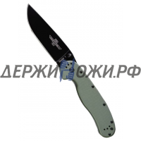 Нож RAT-1 Limited Edition Black Blade Olive Drab Handle D2 Steel Ontario складной ONT/8868OD
