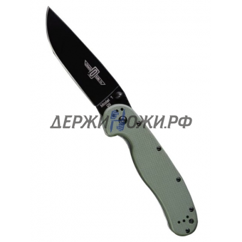 Нож RAT-1 Limited Edition Black Blade Olive Drab Handle D2 Steel Ontario складной ONT/8868OD