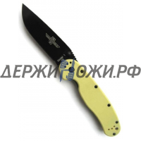 Нож RAT-1 Limited Edition Black Blade Desert Tan Handle D2 Steel Ontario складной ONT/8868TN