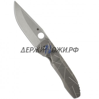 Нож Nirvana S90V Plain Blade  Integral Titanium Handle Spyderco складной 199TIP