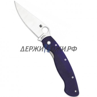 Нож Military CPM S110V Blade Dark Blue G-10 Handle Spyderco складной 36GPDBL