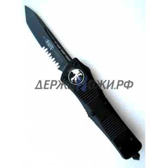 Нож Troodon T/E Black DLC Partially Serrated Tactical Microtech складной автоматический MT/140-2T