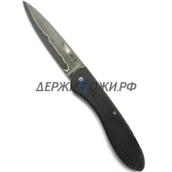 Нож To-Un Ihara Damascus Carbon Fiber Hikari складной HK/TNCL06DMCF
