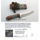 Нож охотничий MARUYOSHI "M-15", дамаск, 130 мм, серая ткань.
