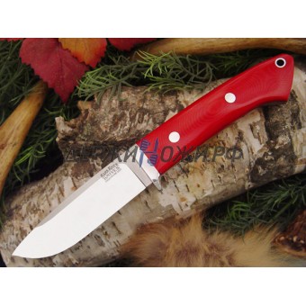 Нож Bark River Drop Point Hunter модель Red Linen Micarta