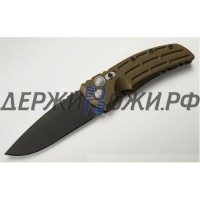 Нож-автомат Hogue Drop Point Black Blade Auto 4" Aluminum Green EX-A01EL/34111B    