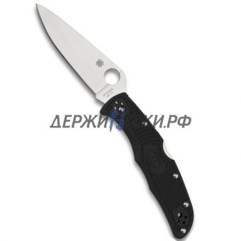 Нож Endura Flat Ground Black Spyderco складной 10FPBK