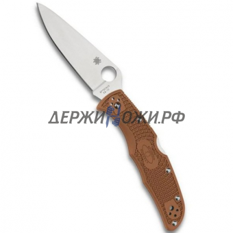 Нож Endura Flat Ground Brown Spyderco складной 10FPBN