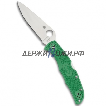Нож Endura Flat Ground Green Spyderco складной 10FPGR