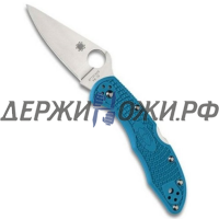 Нож Delica Flat Ground Blue Spyderco складной 11FPBL