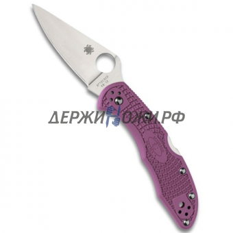 Нож Delica Flat Ground Purple Spyderco складной 11FPPR