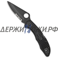 Нож Delica Combo Black Spyderco складной 11PSBBK