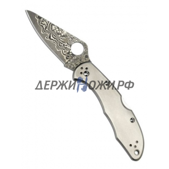 Нож Delica 4 Titanium Damascus Spyderco складной 11TIPD