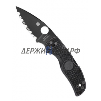 Нож Native 5 Lightweight Black Serrated Black FRN Handle Spyderco складной 41SBBK5