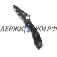 Нож Salt 1 Black Serrated Blade Spyderco складной 88SBBK